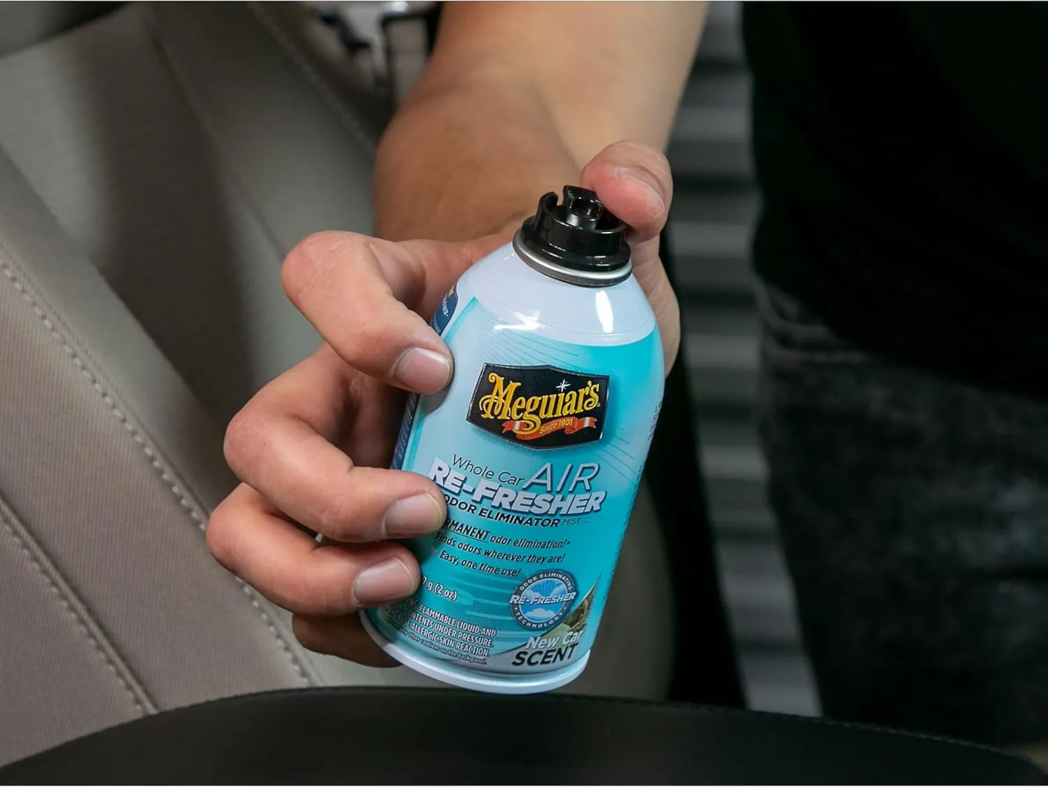 Meguiar's G16402 Whole Car Air Re-Fresher Odor Eliminator Mist, New Car Scent, 2 Fluid Ounces