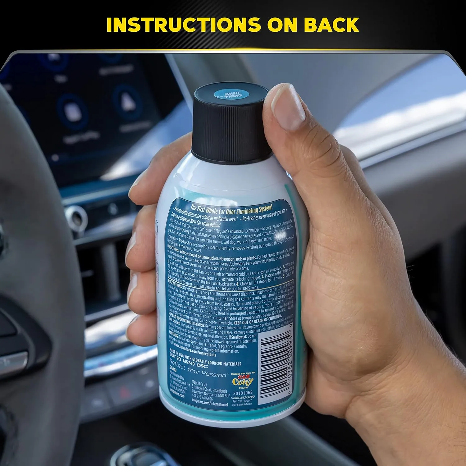 Meguiar's G16402 Whole Car Air Re-Fresher Odor Eliminator Mist, New Car Scent, 2 Fluid Ounces