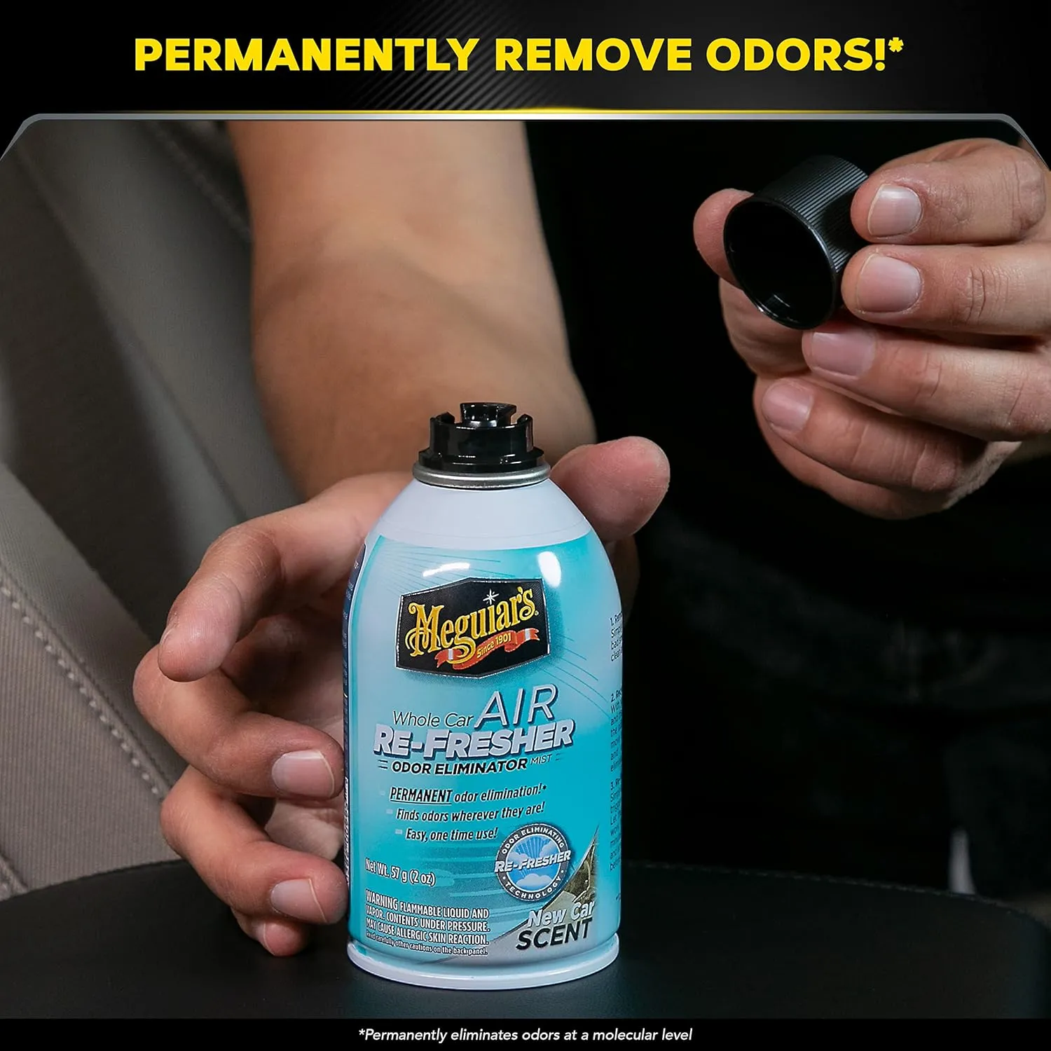 Meguiar's G16402 Whole Car Air Re-Fresher Odor Eliminator Mist, New Car Scent, 2 Fluid Ounces