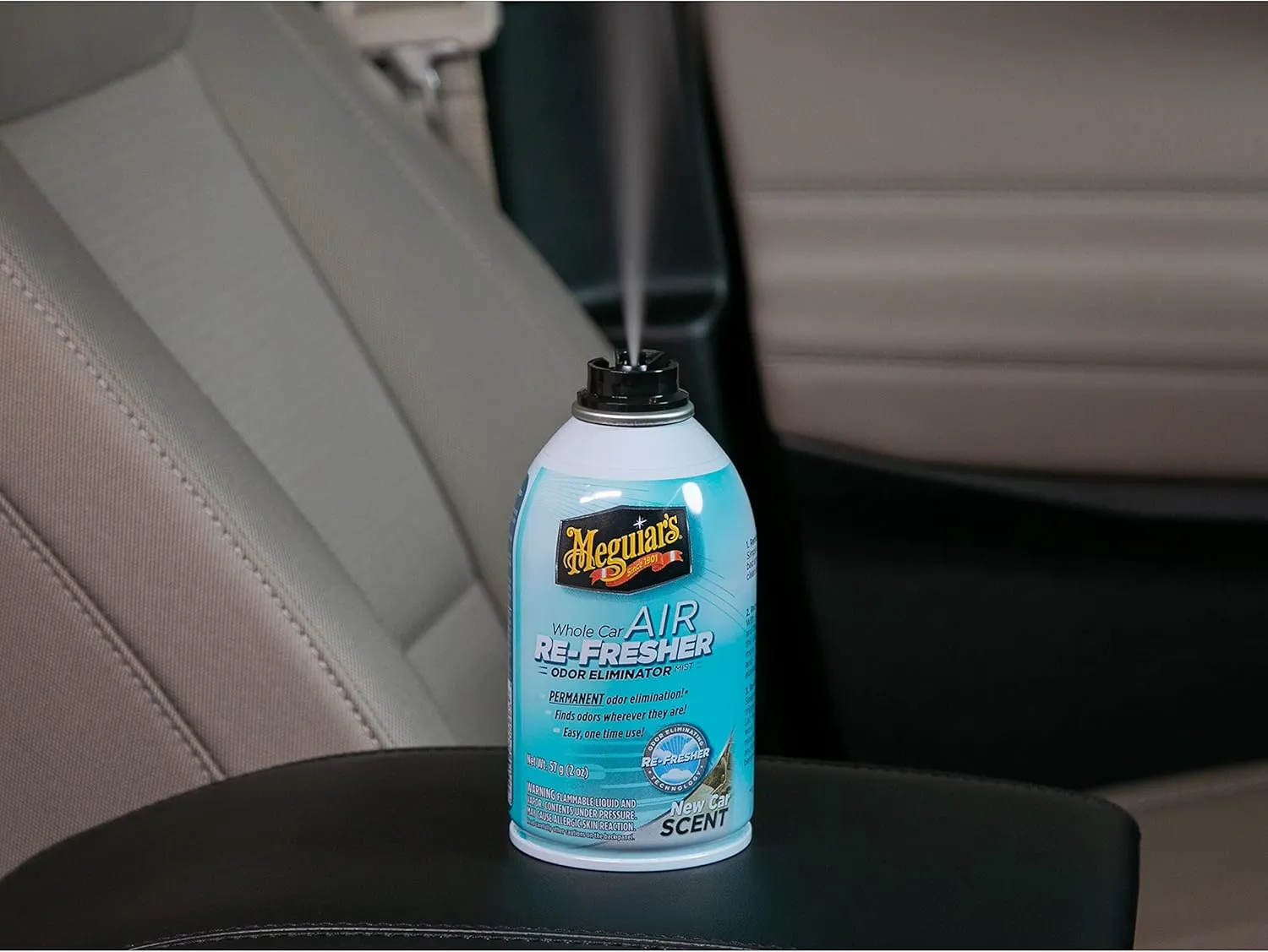 Meguiar's G16402 Whole Car Air Re-Fresher Odor Eliminator Mist, New Car Scent, 2 Fluid Ounces