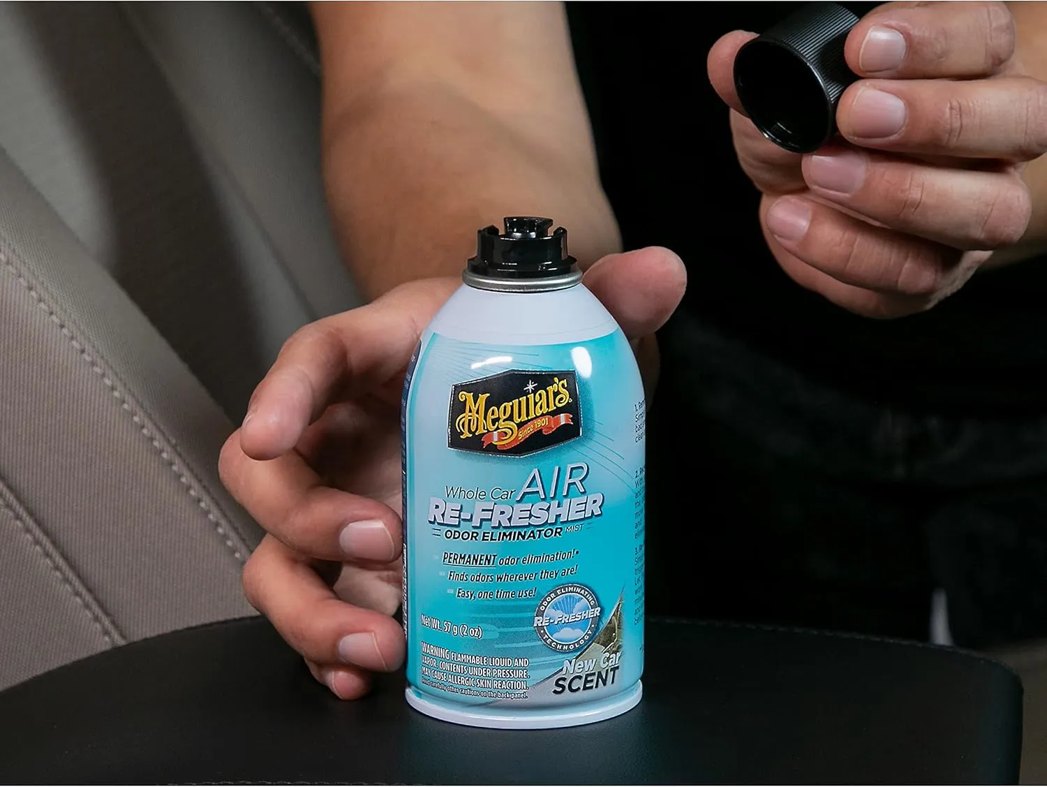 Meguiar's G16402 Whole Car Air Re-Fresher Odor Eliminator Mist, New Car Scent, 2 Fluid Ounces