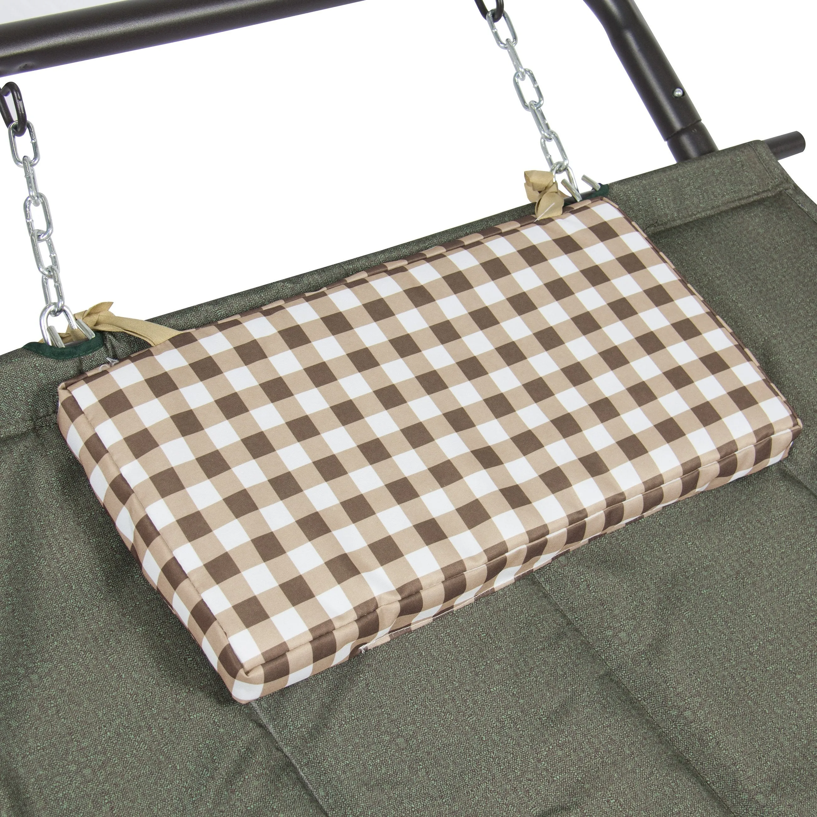 Patio Hammock w/ Stand, Pillow, Storage Pockets - Green/Black