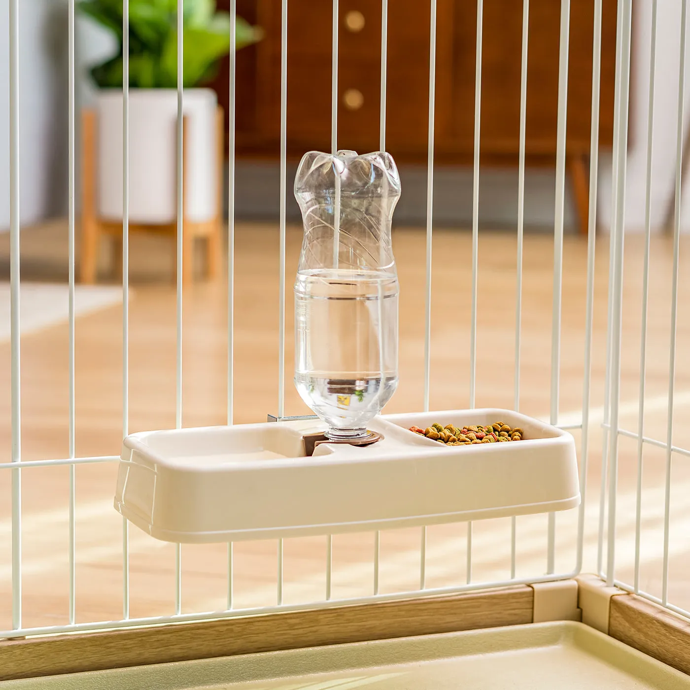 Pet Crate Water Feeder, Beige