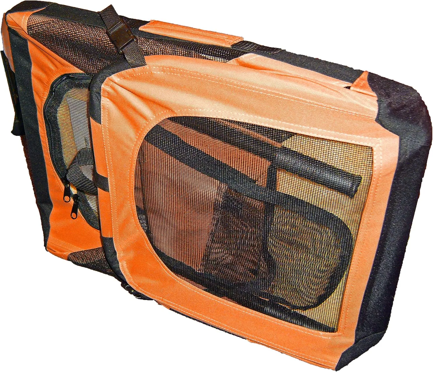 Pet Life Vista-View 360 Degree Zippered and Collapsible Soft Folding Dog Crate - Folding Travel Dog Kennel with Zippered Entrances Along The Pet Crate