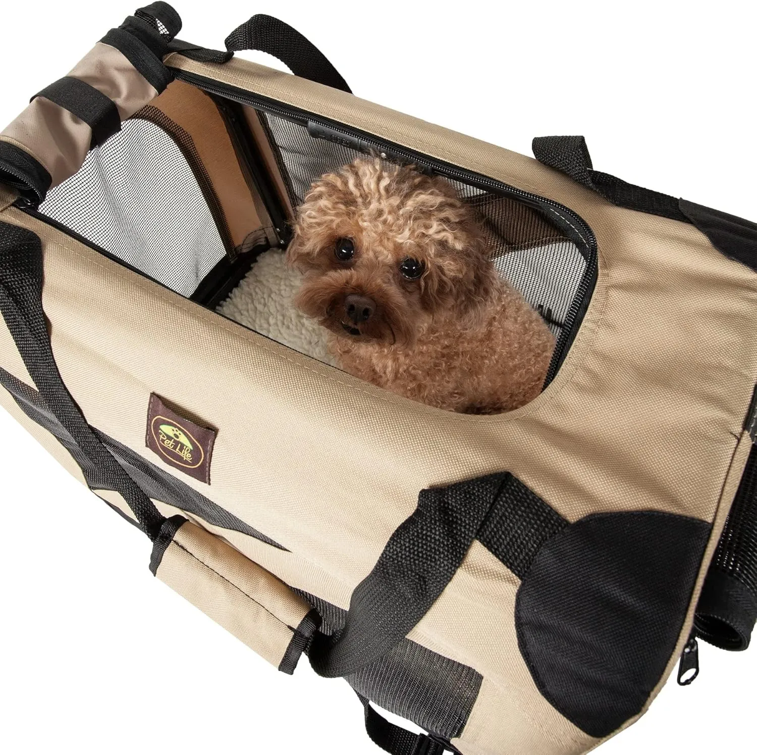 Pet Life Vista-View 360 Degree Zippered and Collapsible Soft Folding Dog Crate - Folding Travel Dog Kennel with Zippered Entrances Along The Pet Crate