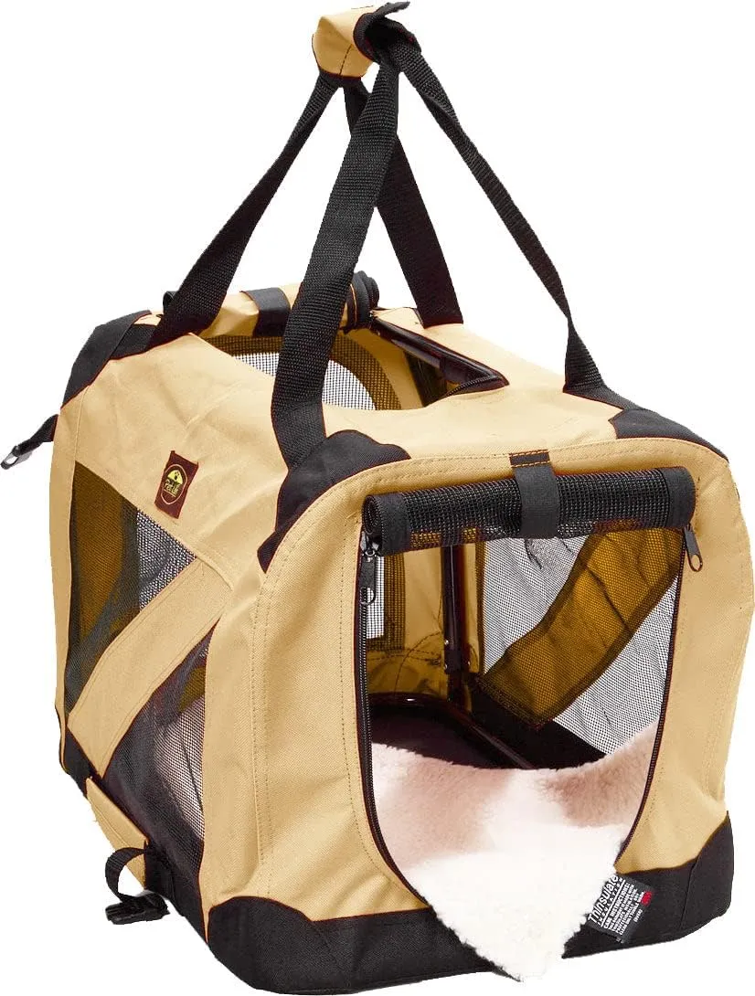 Pet Life Vista-View 360 Degree Zippered and Collapsible Soft Folding Dog Crate - Folding Travel Dog Kennel with Zippered Entrances Along The Pet Crate