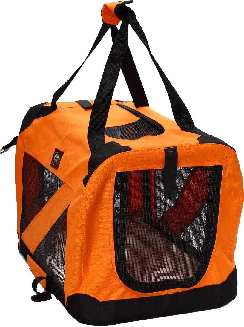 Pet Life Vista-View 360 Degree Zippered and Collapsible Soft Folding Dog Crate - Folding Travel Dog Kennel with Zippered Entrances Along The Pet Crate