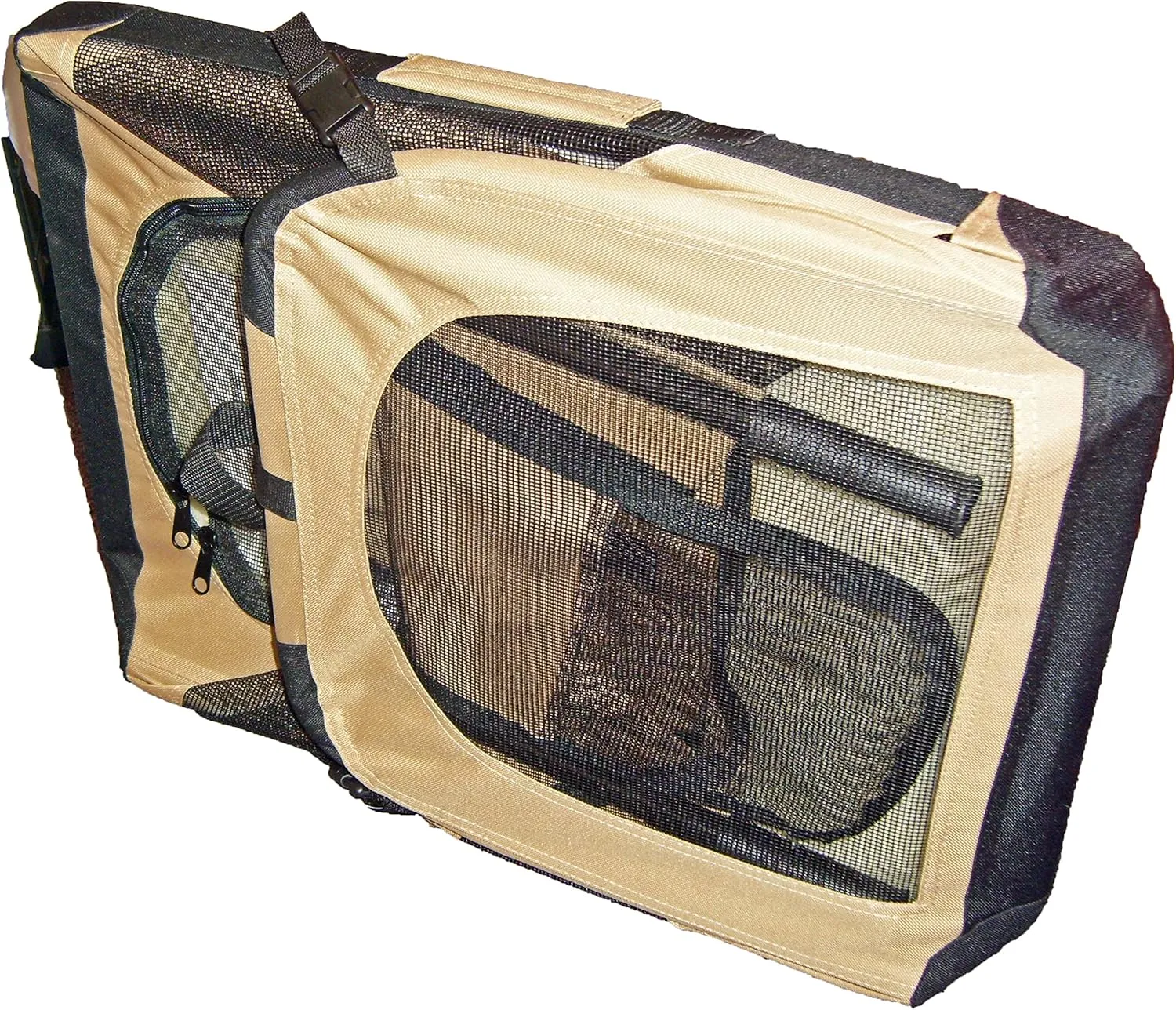 Pet Life Vista-View 360 Degree Zippered and Collapsible Soft Folding Dog Crate - Folding Travel Dog Kennel with Zippered Entrances Along The Pet Crate