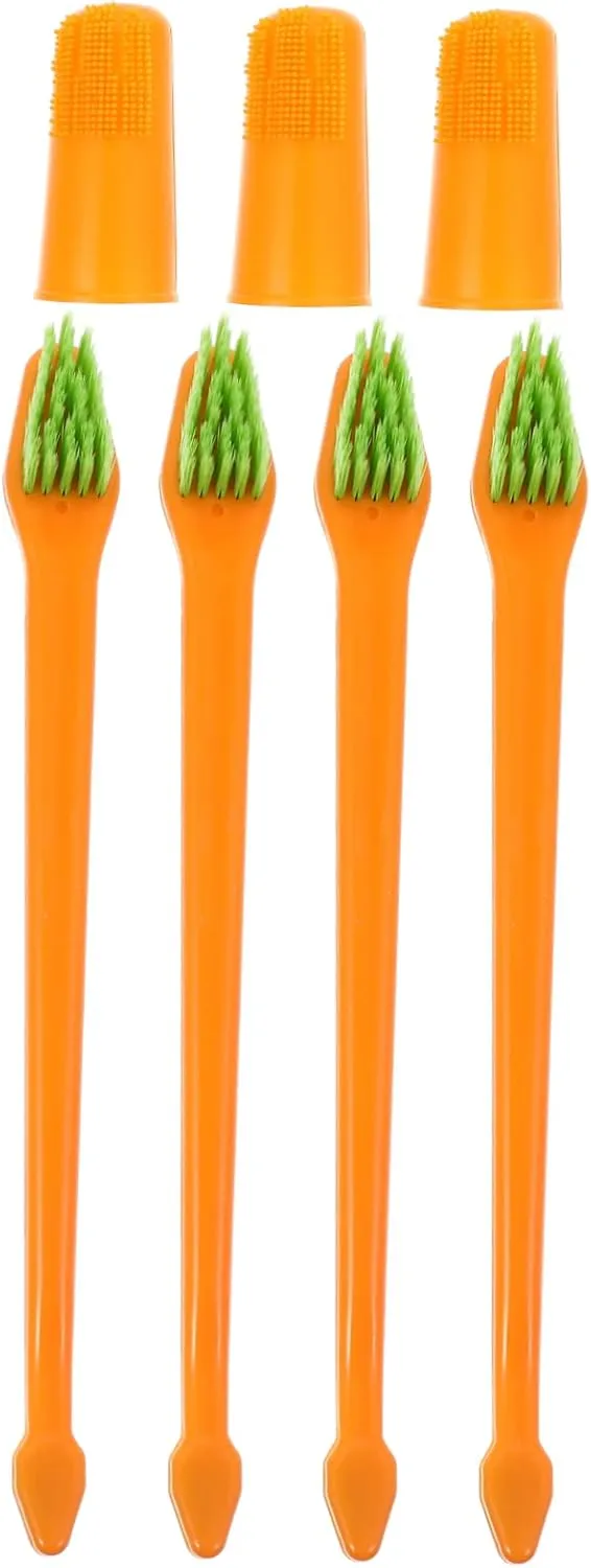 Pet Toothbrush Set Dog Toothbrush for Dogs Double-Head Brush Pet Care Comfortable Grip
