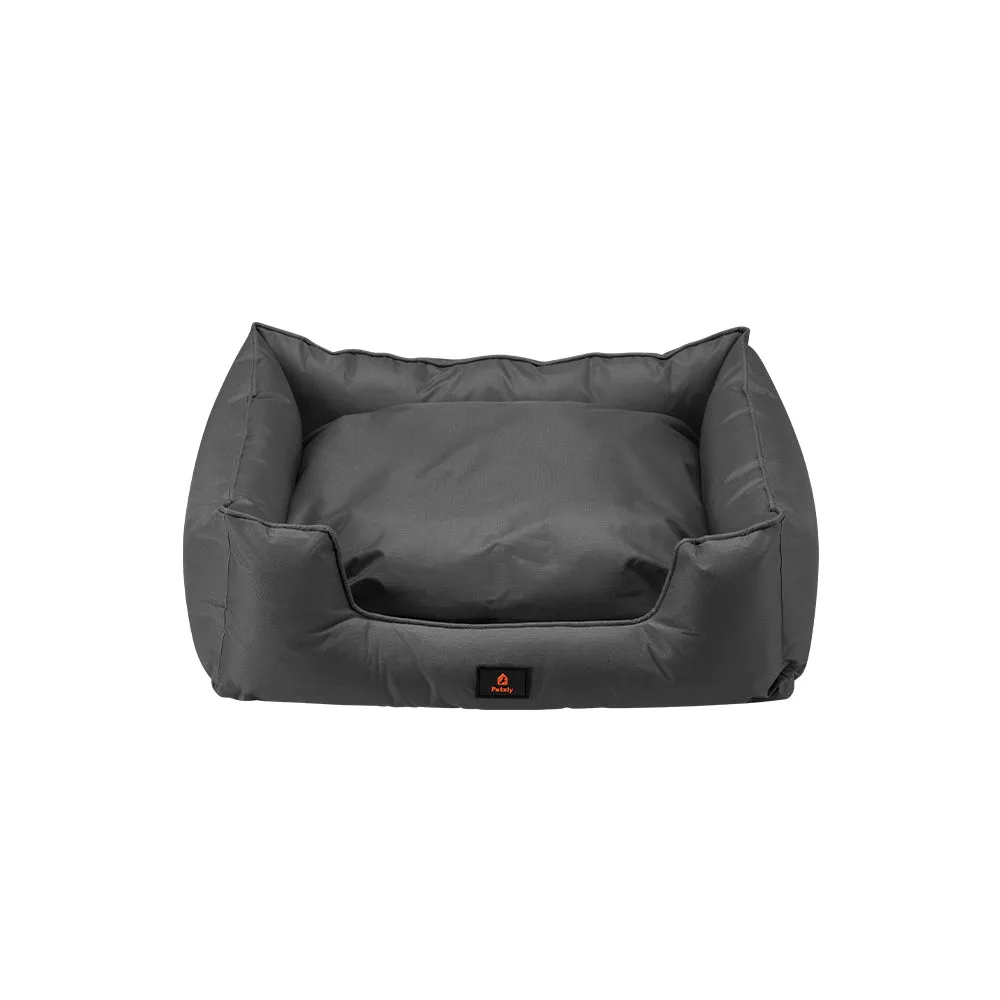 Petzly M/L/XL/XXL/XXXL Waterproof Pet Dog Bed Sofa Black/Grey&Orange
