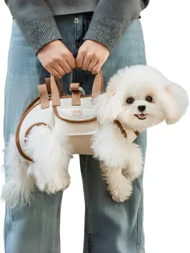 Portable Breathable Pet Carrier Sling & Backpack for Dogs & Cats, Adjustable Full-Body Harness with Traction Leash, Crossbody & Car-Friendly (Medium)