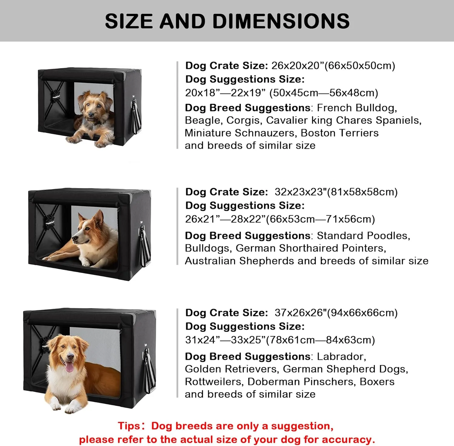 Travel Dog Crate - 37 Inch Collapsible Portable Foldable Crates for Large Dogs with Detachable Storage Bag, Removable Pad, and Mesh Windows for Outdoor & Indoor (Black)