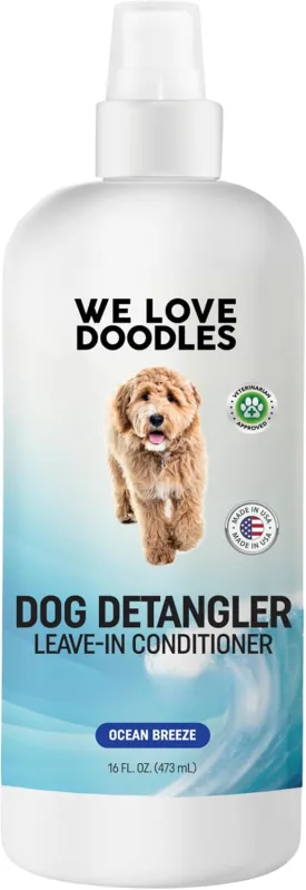 [Upgraded Version] We Love Doodles Dog Detangler Spray, Leave-in Conditioner for Dogs, Dog Detangling Spray, Dematting Spray for Dogs, Tangle Remover, Made in The USA, 16 fl oz (Ocean Breeze)