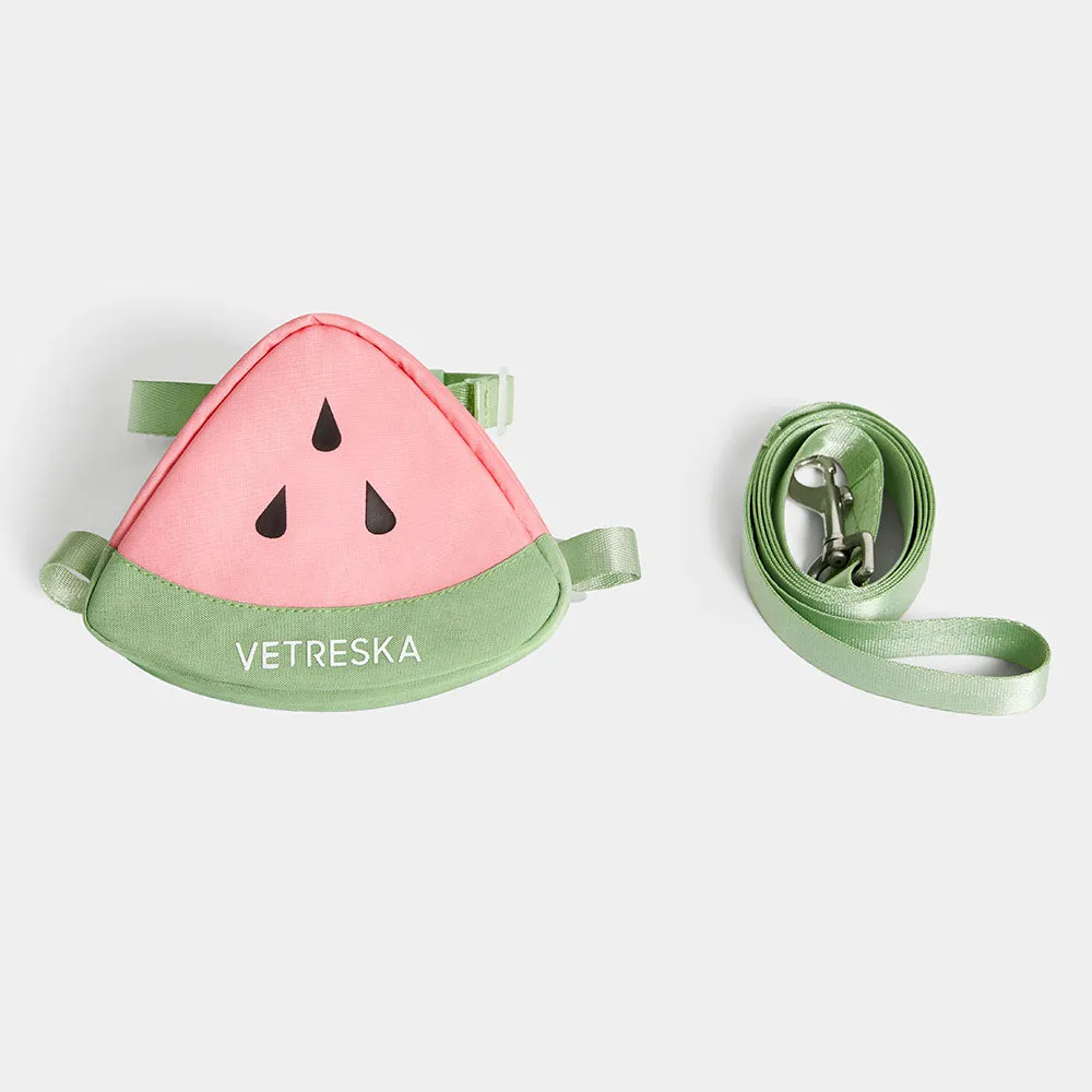 VETRESKA Watermelon Backpack Harness & Leash Set For Cats & Dogs