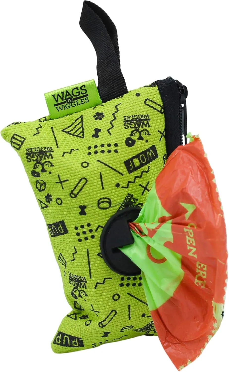 Wags & Wiggles Waste Bag Dispenser with 30 Dog Poop Bags | Pineapple Scented Doggie Bags & Adorable Dispenser | Strong Dog Waste Bags, Great for Everyday Use
