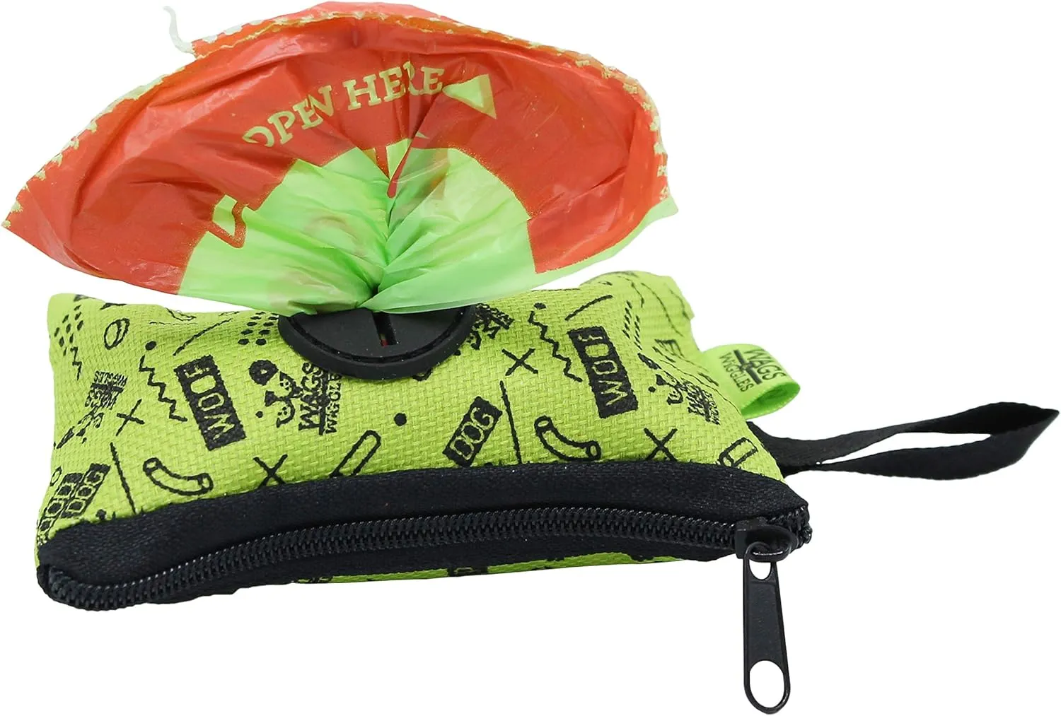 Wags & Wiggles Waste Bag Dispenser with 30 Dog Poop Bags | Pineapple Scented Doggie Bags & Adorable Dispenser | Strong Dog Waste Bags, Great for Everyday Use