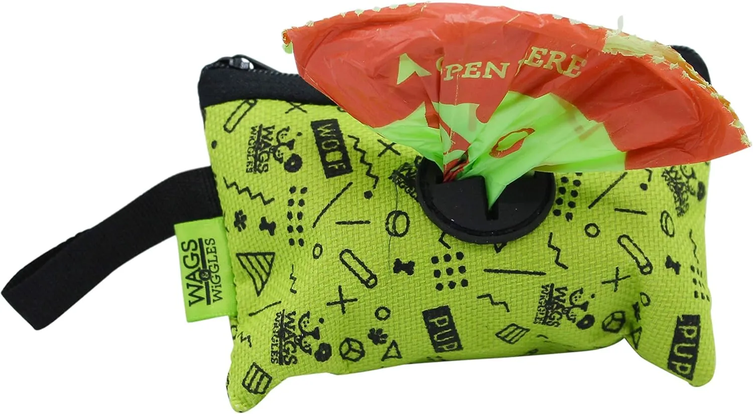 Wags & Wiggles Waste Bag Dispenser with 30 Dog Poop Bags | Pineapple Scented Doggie Bags & Adorable Dispenser | Strong Dog Waste Bags, Great for Everyday Use