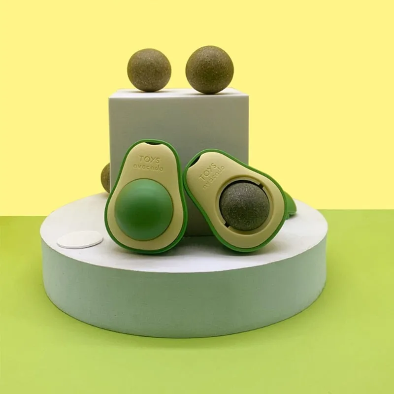 Wall-Mounted  Cat Avocado Toy Ball