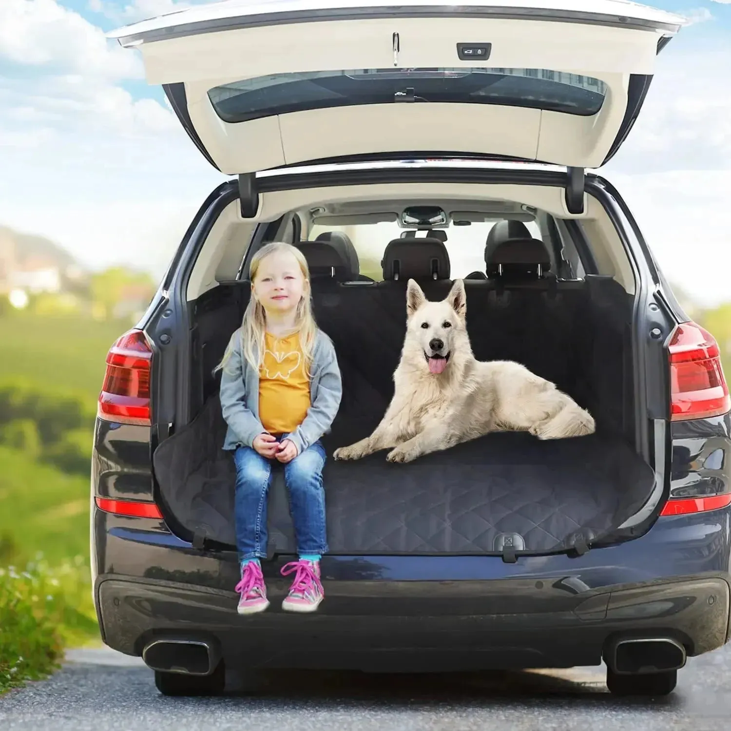 Waterproof Dog Car Seat Cover with Hammock Cushion & Pet Safety Mat