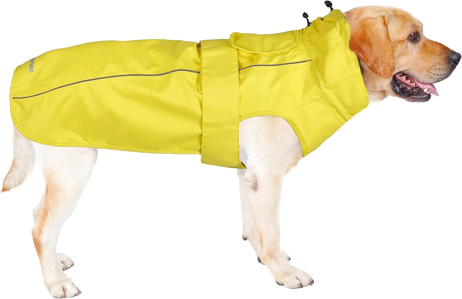 Waterproof Dog Raincoat with Reflective Strip, Adjustable Breathable Rain Coat Jacket with Leash Hole for Dogs (Yellow, Small)