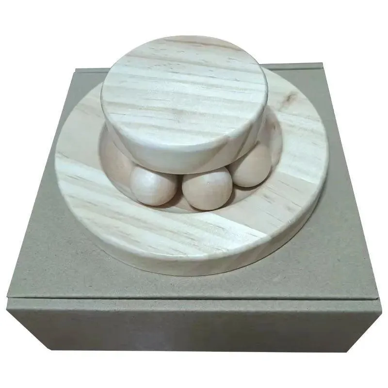 Wooden Cat Toy Tower Triple Disc