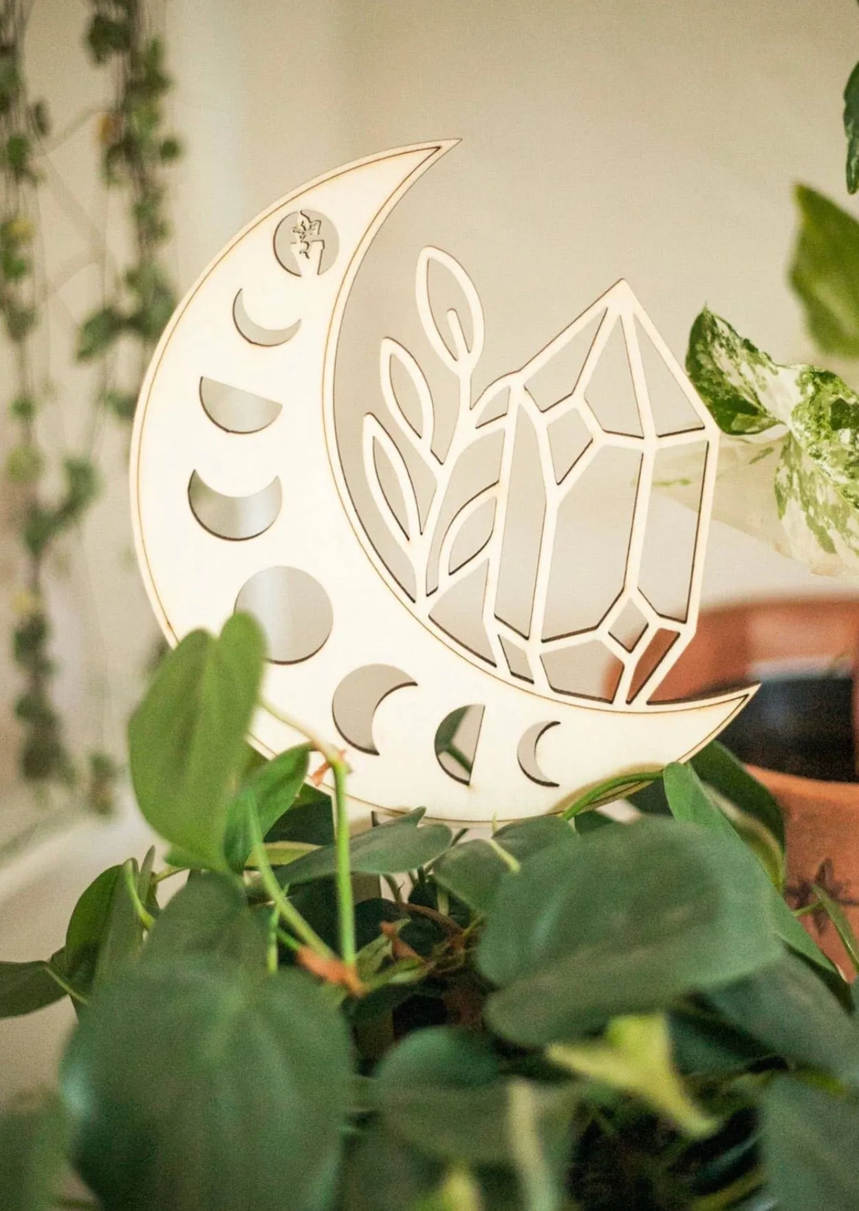 Wooden Plant Decor: 3 Sealed Design Trellis Stakes
