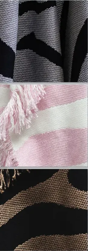 Zebra Natural/Black Rayon Throw